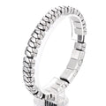 KALEN 225mm Fashion Leather&Stainless Steel Snake Scale Links Bracelet Bangle