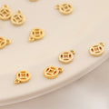Chinese Style Ancient Gold Plated Circle Necklace Pendant 18K Jewelry Accessories Brass Gold Bracelet Pendant
