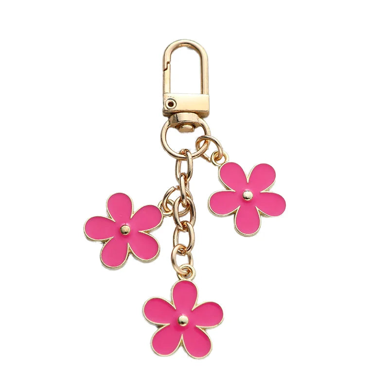 Flower Handbag Key Chains Metal Good Price Custom Fashion Enamel Daisy Cute Pendant Keychain Decoration Custom Logo Waterproof
