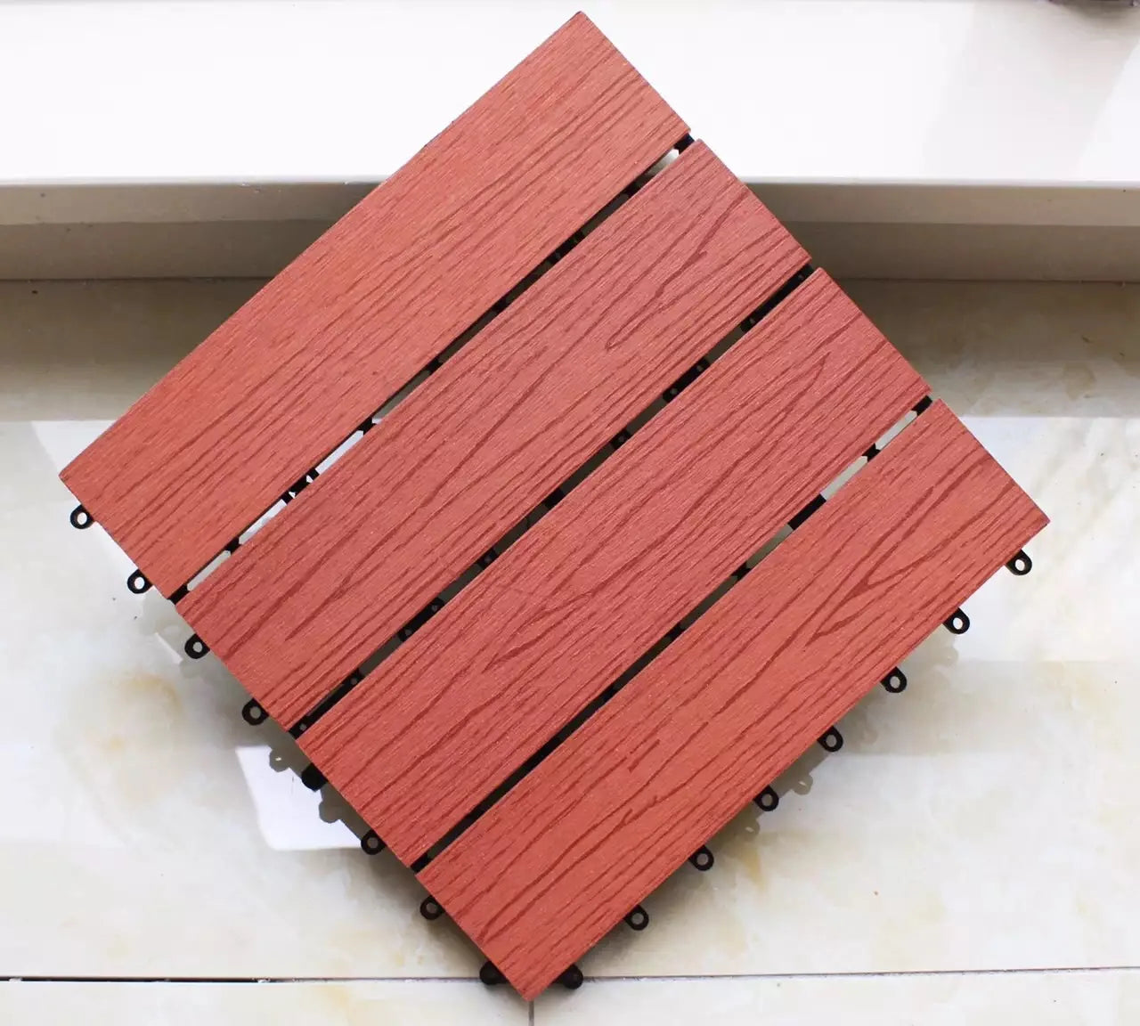 Hot Sale Cheap WPC Interlocking Outdoor Garden Floor Tiles-Waterproof European Design Smooth Surface