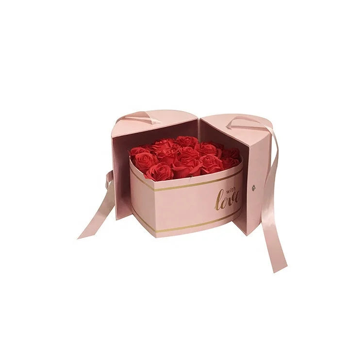 Custom Printing Design Paper Gift  Rose Heart Boxes Flower Boxes