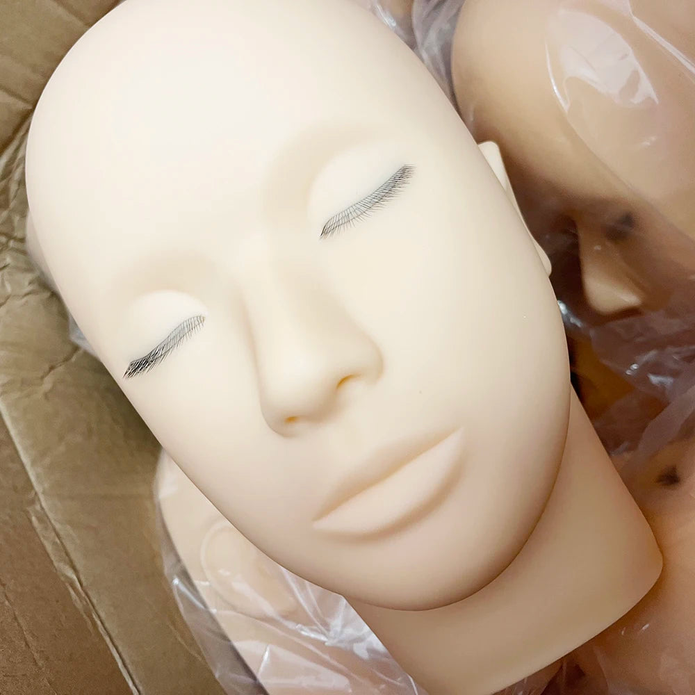 Eyelash Extension Training Practice Head Wholesale Silicone Mannequin Model Head 3 Layers Eyelashes Professional Practice Head