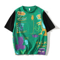 High Quality Graffiti Trend Top Loose and Versatile Casual Cotton Men's Short Sleeve T-shirt