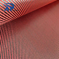 Twill Woven Carbon Fiber 3k Red Aramid Fiber 1500d Hybrid Fabric for Mechanical protection