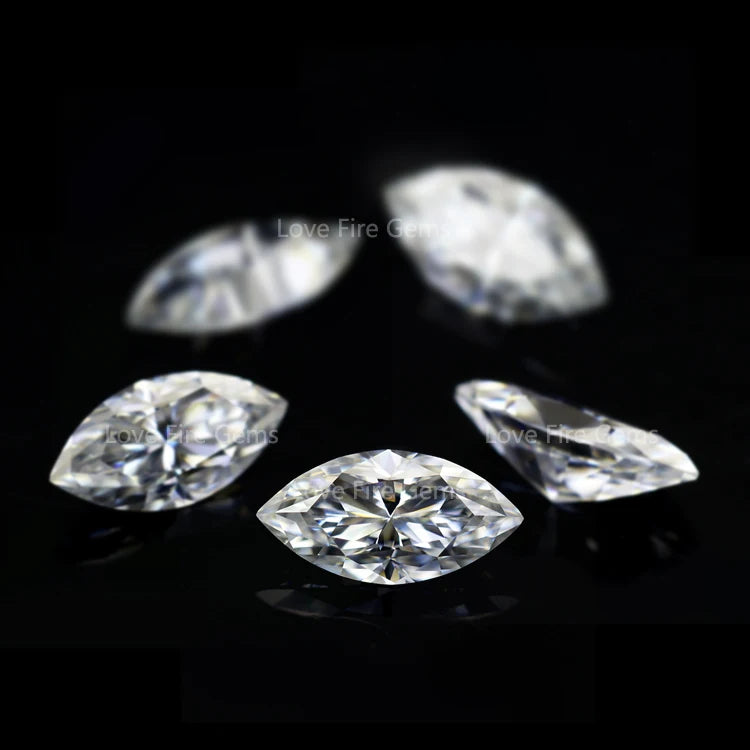 GRA Certificated Wholesale Loose Synthetic Lab Createrd Moissanite Stone FL VVS White D Color Marquise Cut Moissanite