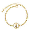 Fashion Trend Personality Women's Religious Beaded Bracelet 18K Gold Plated Hip Hop Jewelry