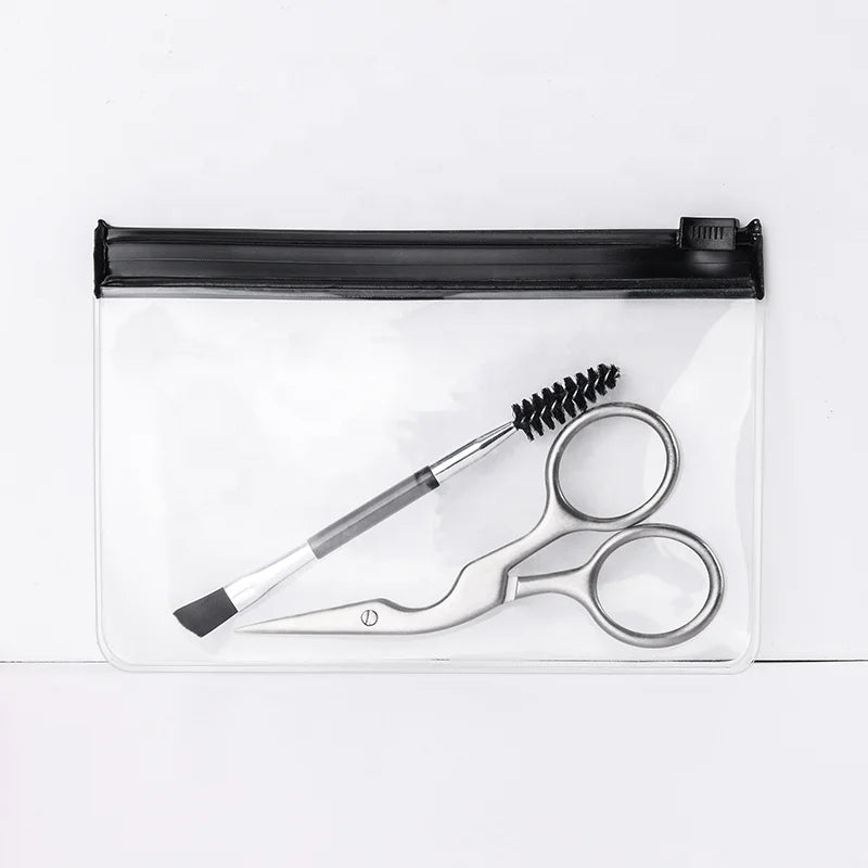 2pcs Small Stainless Steel Embroidery Scissors with Sharp Blade Tips Mascara Eyebrow Kit for Personal Care and Eyebrow Brush