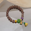 Gourd Pendant Bracelet Women Smoked Purple Jade Agate Bracelet Nature Stone Agate Bracelet