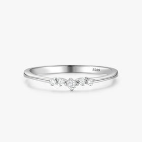 Ailmay New Arrival Simple Cubic Zirconia Fashion Charm 925 Sterling Silver Stackable Rings for Women Wedding Engagement Jewelry