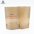 Ziplock Packaging Bags Printing Eco Friendly Food Bolsa Kraft Paper Compostable Custom Stand up Pouch With Window