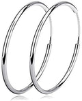 Minimalist Design Hypoallergenic 925 Sterling Silver 30mm Circle Endless Hoop Earrings for Women