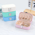 New Arrival Pink Portable Double-Layer Rectangle Modern PU Leather Jewelry Box for Storing Necklaces Earrings Rings for Travel
