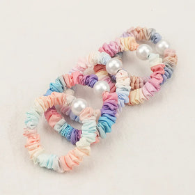 2024 New Colorful Skinny Elastic Hair Bands Satin Scrunchies Ponytail Holder Hair Rope Rainbow Hair Scrunchies Wholesale