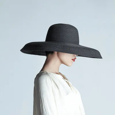 New Design Hepburn Style Retro Fashion Ladies Summer Vacation Beach Sun Paper Fedora Hat Outdoor Travel Casual Image