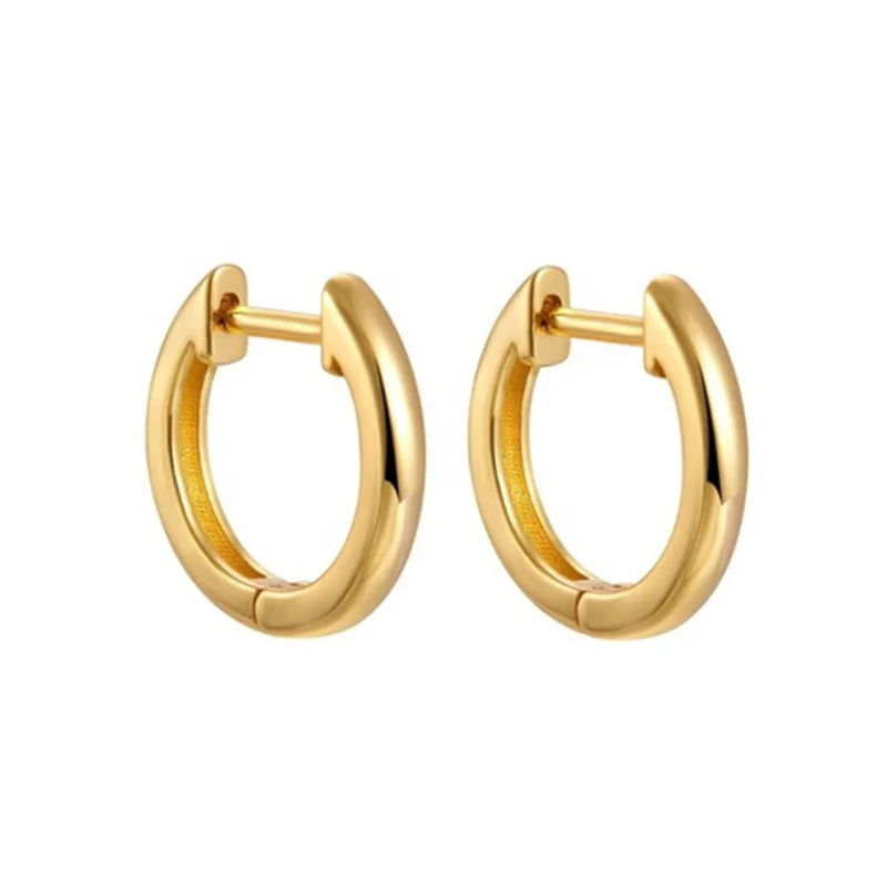 Permanent Jewelry 18k Gold Plated S925 Earrings Hoop Cuff Huggie Earrings Jewelry Women Men