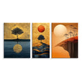 Modern Abstract Landscape Sun Picture Combination Print Eco-Friendly Waterproof Canvas Poster Wall Art Custom Decorative
