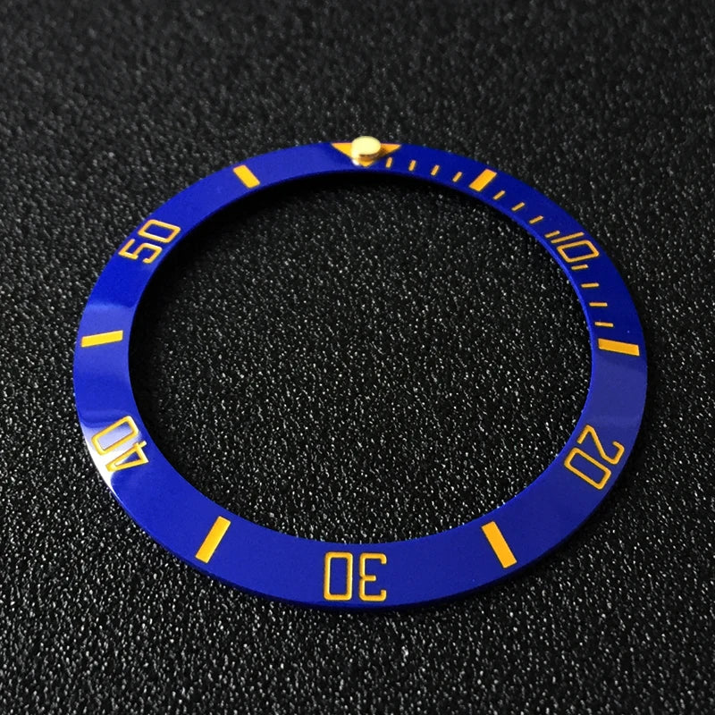 Blue Green Luminous Pip White Sloped Ceramic Bezel Insert 38*30.6mm Luminous Pip at 12 Watch Parts RLX Black Blue Wristwatches