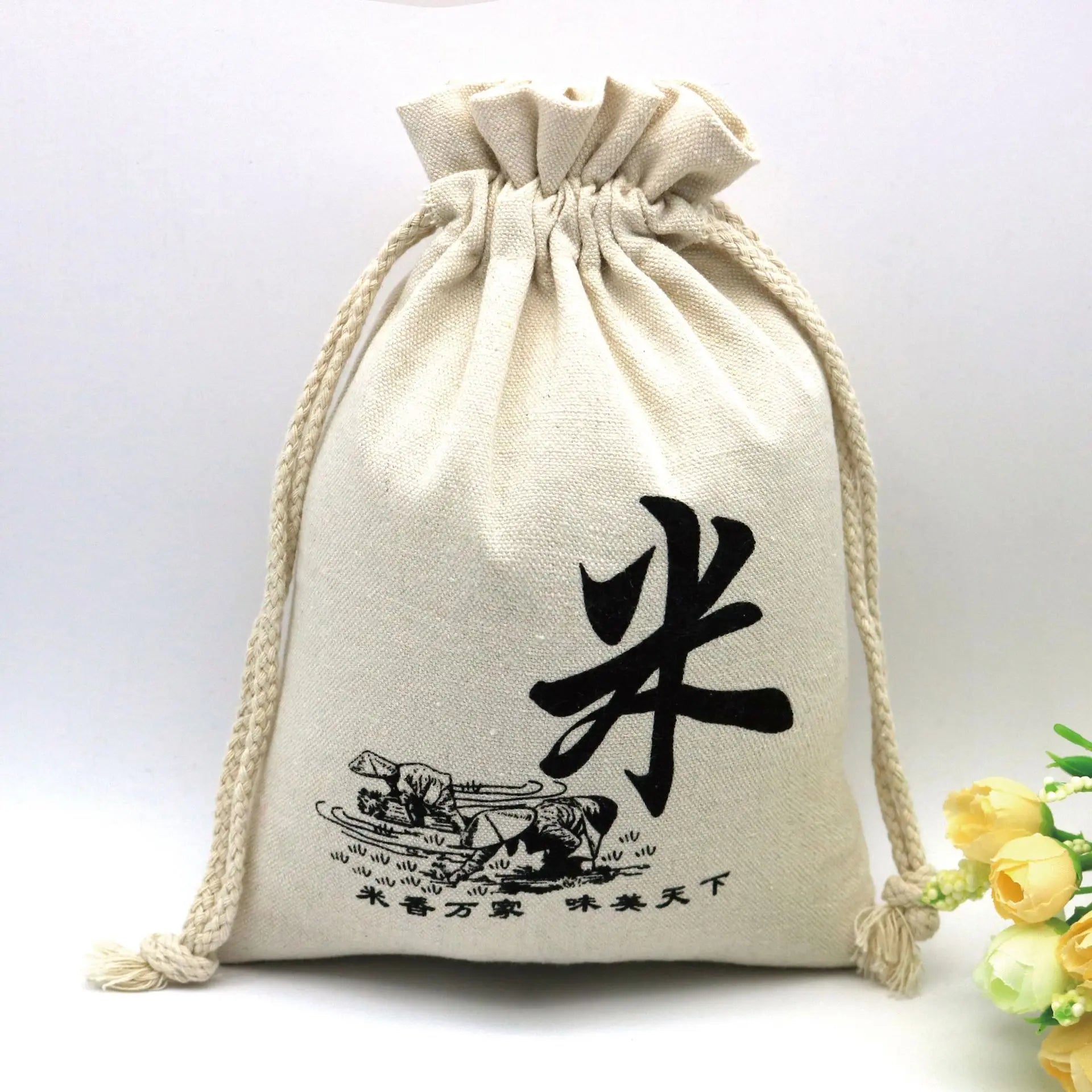 Custom Reusable Eco-friendly Cotton Drawstring Pouch Bags Organic Canvas Leopard Patterned Gift Pouches