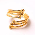 Wholesale Metal 6 Pearls Spiral Wedding Gold Napkin Ring