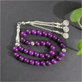 Natural Stone Purple Tasbih 33 Beads Bracelet Ramadan Accessories Islamic Prayer Bead Jewelry Gemstone Muslim Rosary