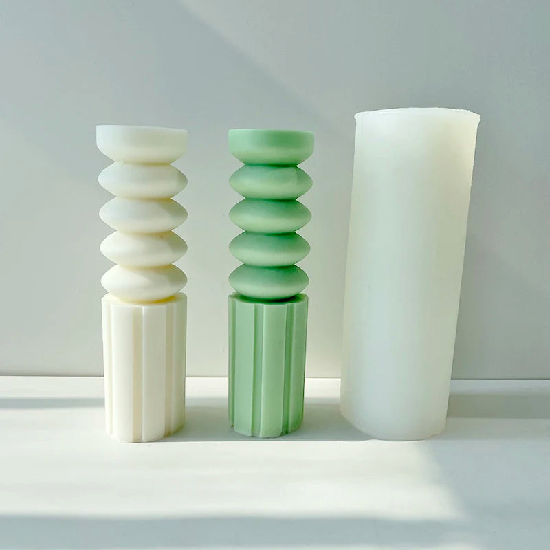 Semi-circular Spiral Cylindrical Candle Mold Simple European-style Pillar Scented Candle Plaster Decoration Mold