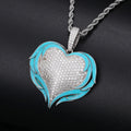 Glow in the Dark Hip Hop Jewelry 925 Sterling Silver VVS Moissanite Diamond Iced Out Heart Pendant for Men Women