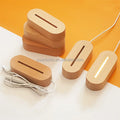 Wholesale DIY 3D LED Night Lamp with Warm White Light Switch Control Modern Design Beech Wood Base Rectangular Table Lamp
