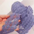 Morandi Blue Floral Lace Trims 1 Meter Cotton Sewing Craft Accessories for Wedding Dresses & Clothing