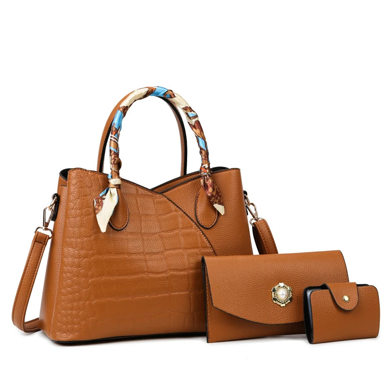 Factory OEM Wholesale Europe Elegance Simple Casual Ladies Shopper Tote Bag PU Leather Handbag for Women