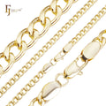 4.8mm FJ Fallon Fashion Jewelry Round Curb Link Chain Alloy Plated in 14K Gold Brass Based