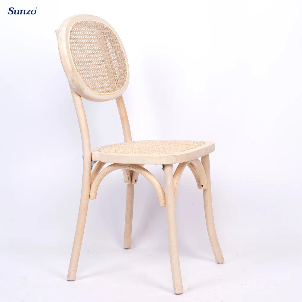 Sunzo Natural Nordic Solid Wood Bentwood Dining Chair Home Furniture for Apartment Use Cooling Feature for Restaurant Banquet