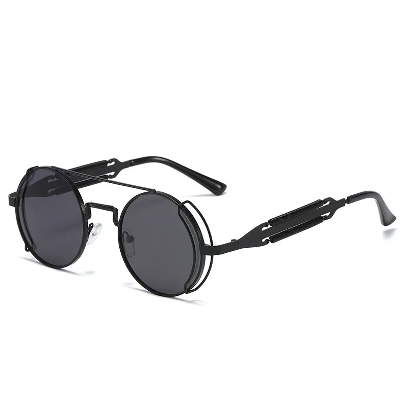 Luxury Vintage Round Metal Frame Steampunk Fashion Sunglasses