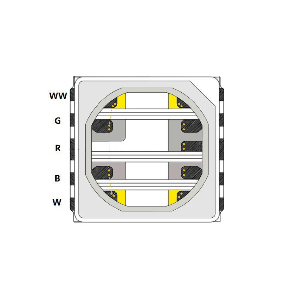 Custom Made LZ Brand SMD 7070 6064 Ra>95 RGBWW 120lm/W Large High Power Dimmable LED Chip Diode 5-Year Warranty Photography