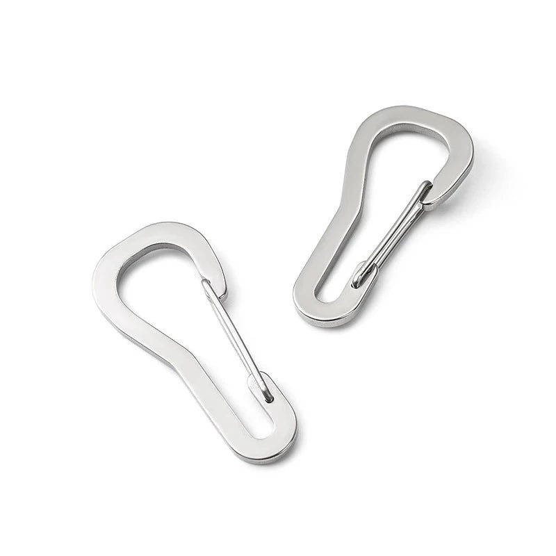 Stainless Steel Keychain Carabiner Clip Snap Hook Keyring Hanging Buckle Car Keychain Holder Outdoor Travel Climbing EDC Tool
