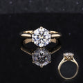 Starsgem Hot Sale 14K Soild Yellow Gold 8mm H&A Cut Moissanite Solitaire Engagement Ring
