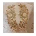 Beaded Patches With Pairs Sew on Applique Clothing Embroidery Patch for Wedding Dress Decoration