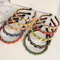Songmei 2022 Hot Custom Luxury Unisex Headbands 100pcs 10 Colors Gold Fabric Metal 12cm Fashion 5-7days Delivery
