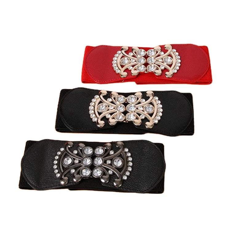 Women's Stretchy Belt for Dress Jumpsuit Dress Belts Vintage Elastic Wide Waist Belt Waistband