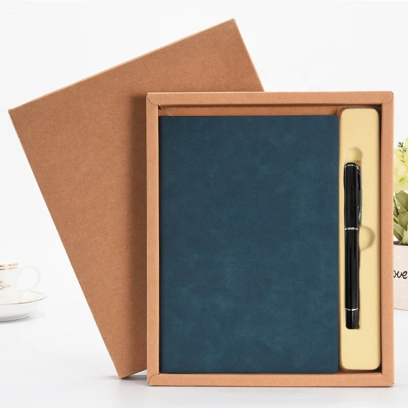 Luxury High Quality Logo Custom Pen and Gift Box Soft Leather Cover Notebook Sets for Luxury Business Gifts Set
