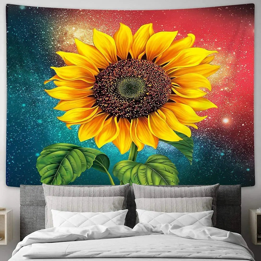 Sunflower Tapestry Woven Mandala Printed Design Eco-Friendly Polyester Landscape Tapestries Sofa Towel Blanket Wall Hanging