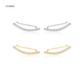 FUAMAY Minimalist 925 Sterling Silver Ear Climber Crawler Earrings Cuff Jewellery Small Stud Earrings for Women