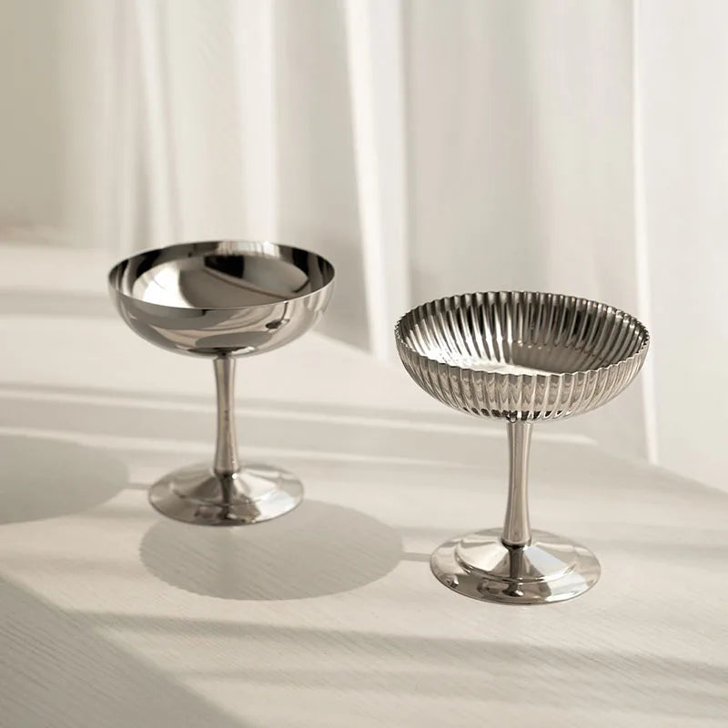 Premium Stainless Steel Ice Cream Bowl With Stand Ice Cream Cup