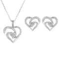 Hot Sale Exquisite Necklace Set 925 Silver  Heart-shaped Necklace Earrings Two-piece Set Jewelry Sets