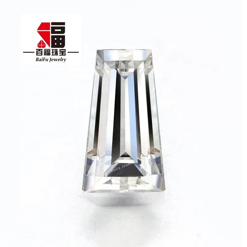 Baifu Jewelry Top Quality Loose White Tapered baguette Moissanite