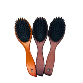 Hot Selling Boar Bristle and Natural Lotus Wooden Hair Brush Massage Shampoo Detangling Hairbrush Bamboo Hair Brush