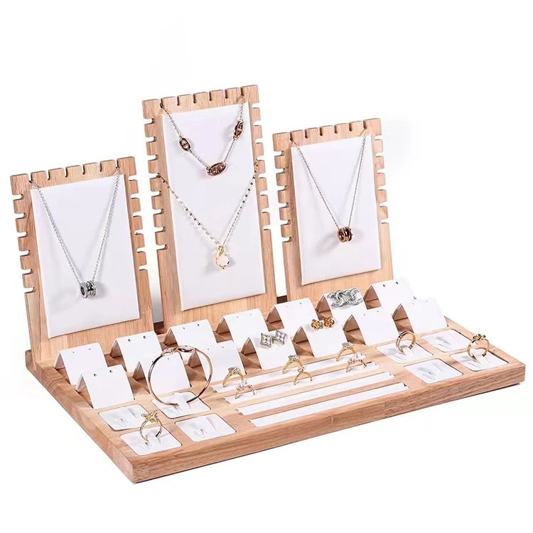 DOC New Arrival Custom Jewelry Display Tray Ring Earrings Bracelet Necklace Holders Jewelry Display Set