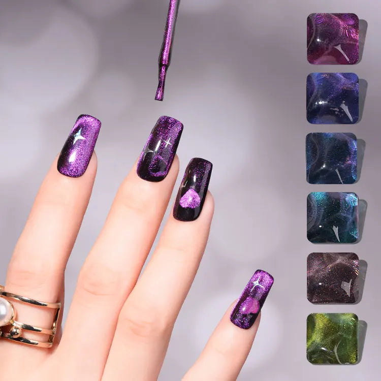 RS Nail Popular 9D Cat Eye Gel Color Cat Eye Design Gel Nail Polish Factory Price Magnetic Nail Gel Polish Collection