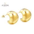 Ason Factory Direct Product Stylish and Minimalist Circular HollowPVD 18k Earrings Stainless Steel Stud  Earring for Women