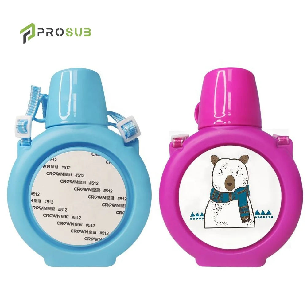 Prosub New Kids Sublimation Water Bottles Blanks Diy Double Sided Custom Printing Logo Plastic Drink Bottle