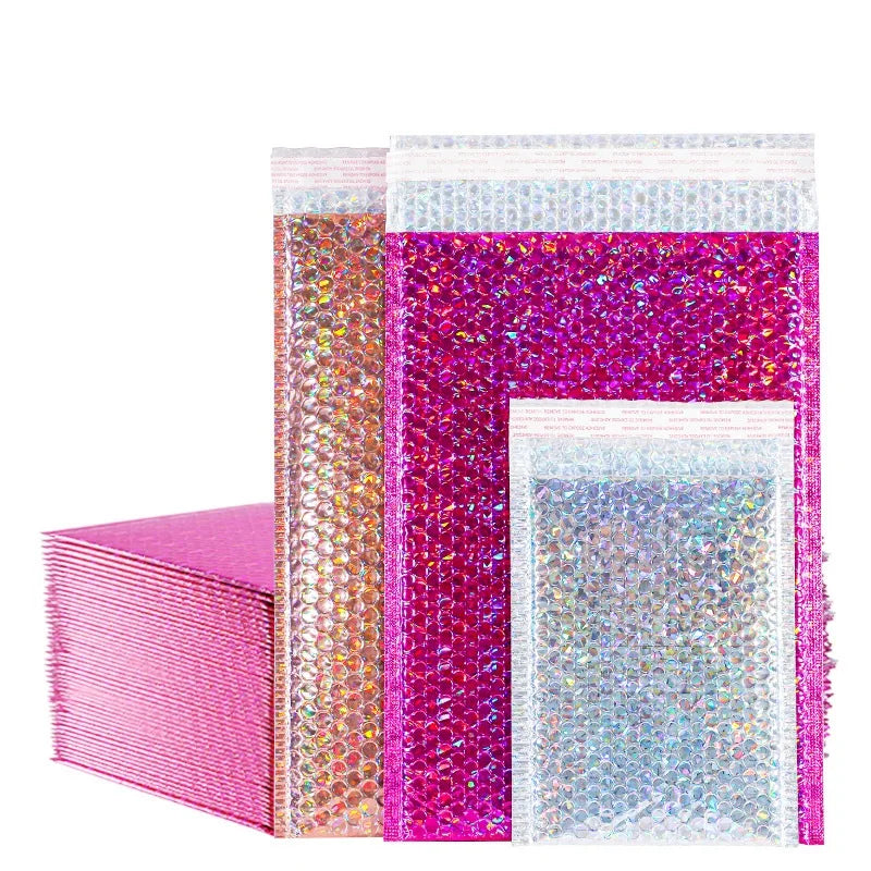 Waterproof Custom Printed Metallic Bubble Mailer Bag Padded Envelope Shipping Mailing Bubble Bags